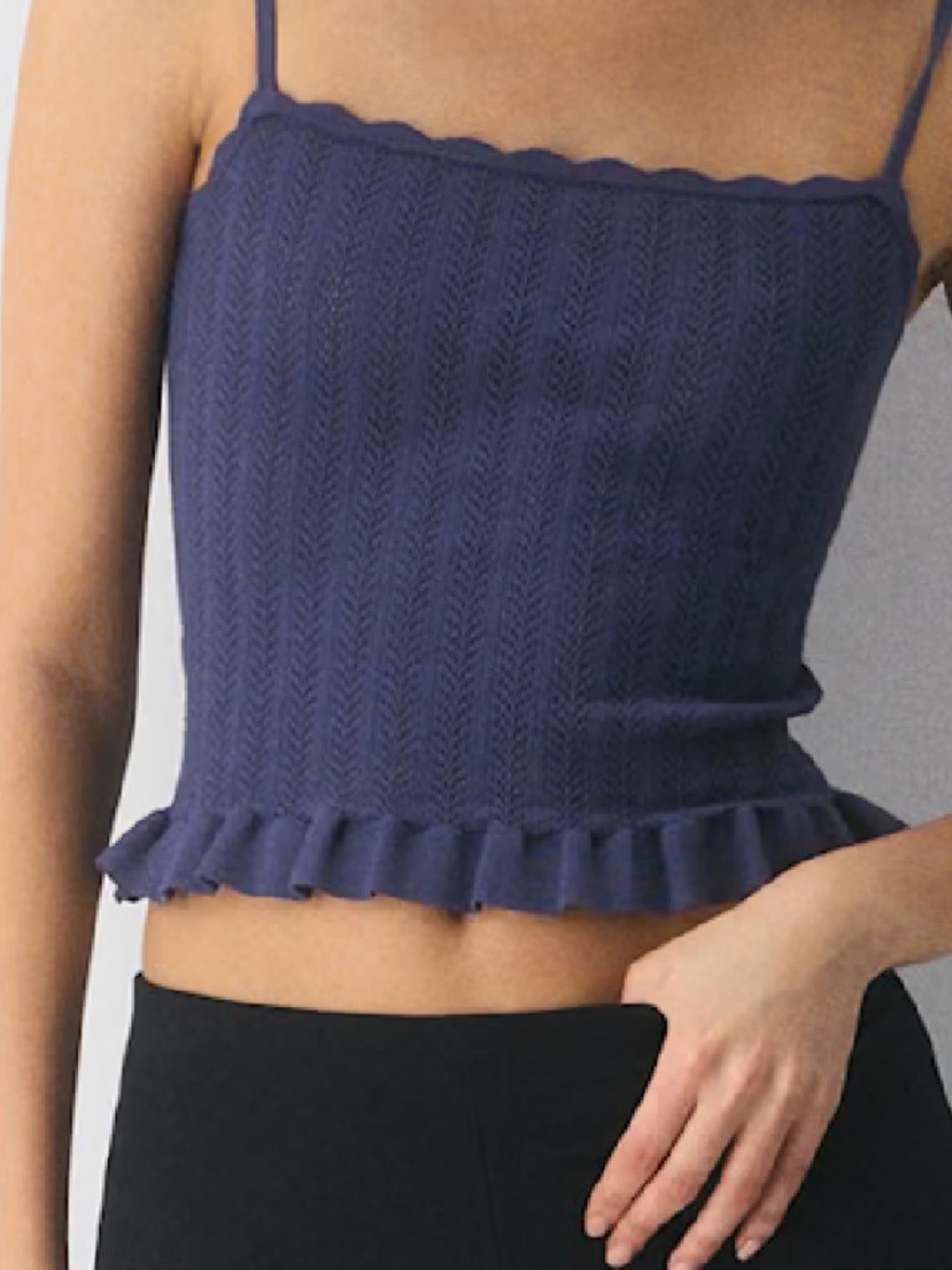 Wilfred Wonder Yarn Cortland Top, ADORABLE, scalloped tank, S, LIKE NEW